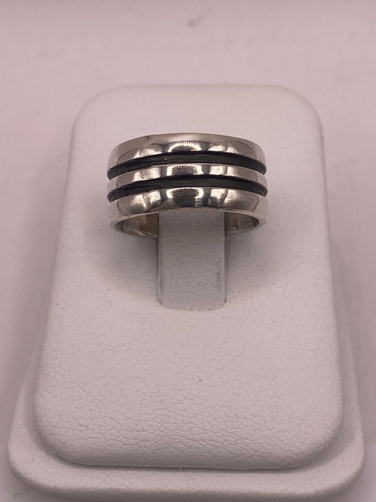 Anillo de Plata 925  con Doble Línea Central