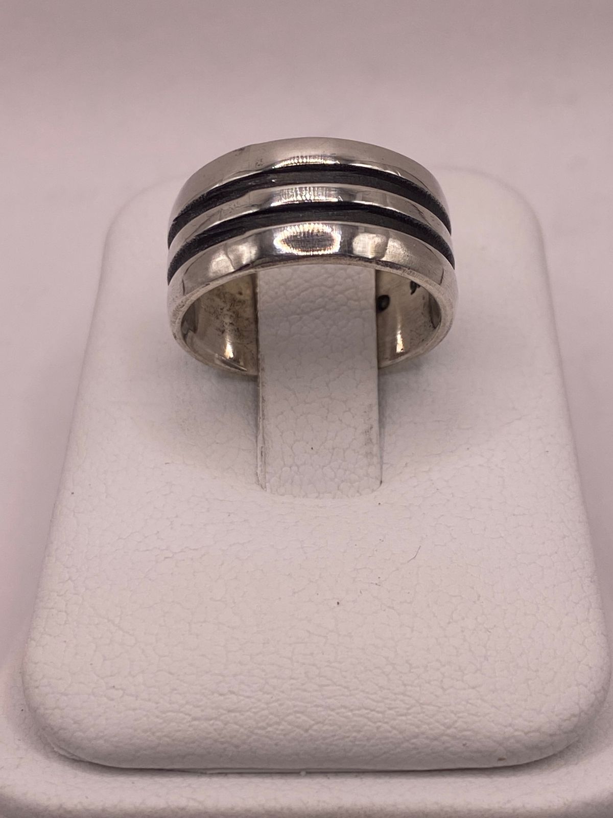 Anillo de Plata 925  con Doble Línea Central