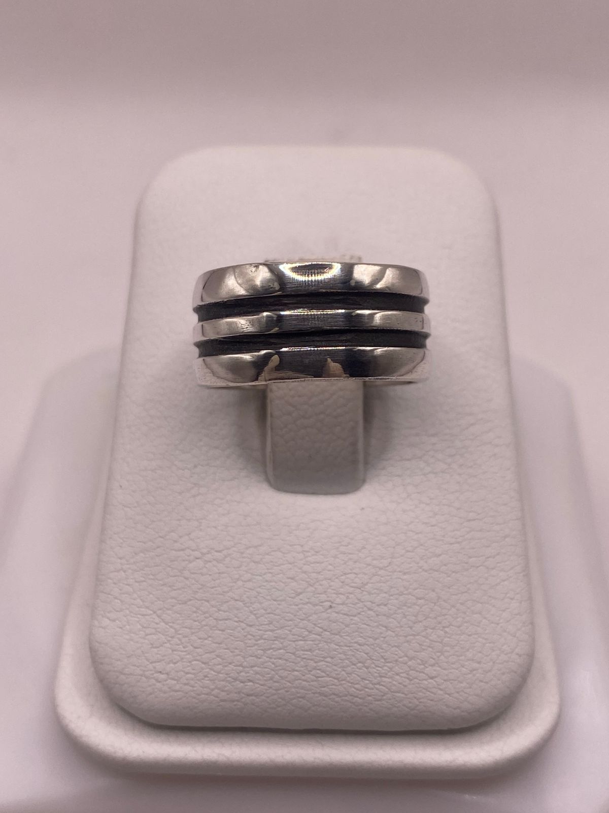 Anillo de Plata 925  con Doble Línea Central