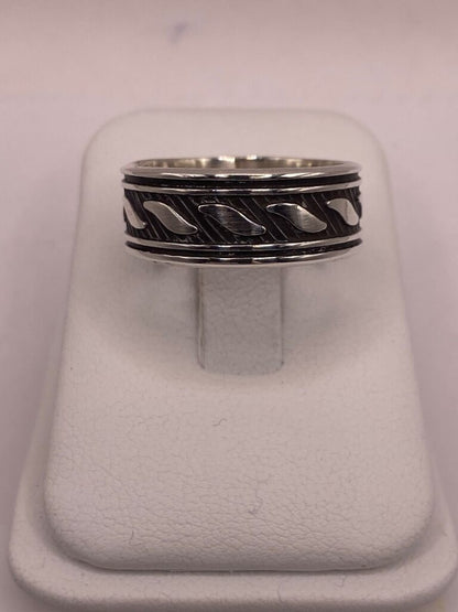Anillo de Plata 925 con Motivos Ondulados y Diseño Atemporal, sello de autenticidad Plata Ley .925
