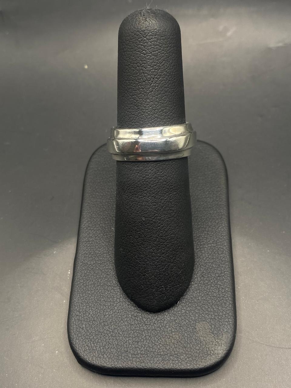 Anillo Liso de Plata Ley 925 de Doble Banda