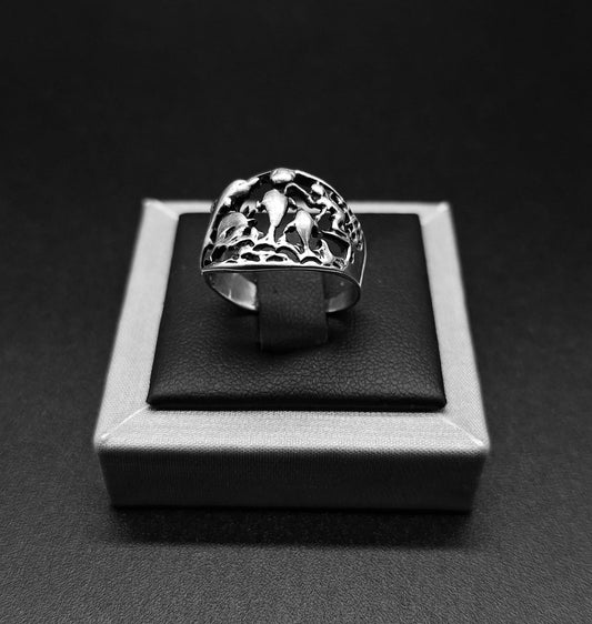 ANILLO VINTAGE DELFIN EN PLATA LEY 925