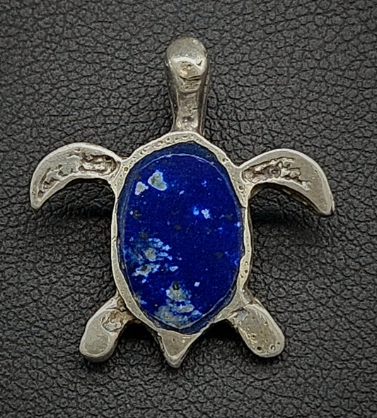 DIJE PLATA LEY 925 TORTUGA LAPISLAZULI.