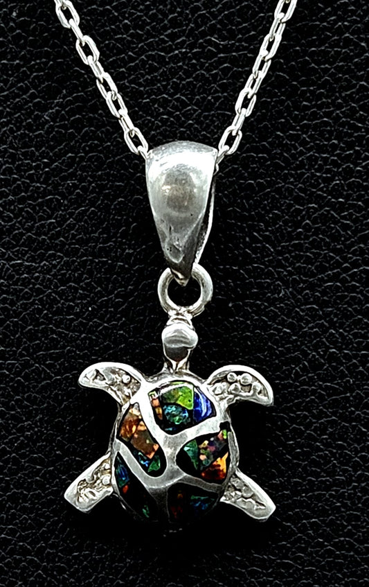 DIJE PLATA LEY 925 TORTUGA OPALO