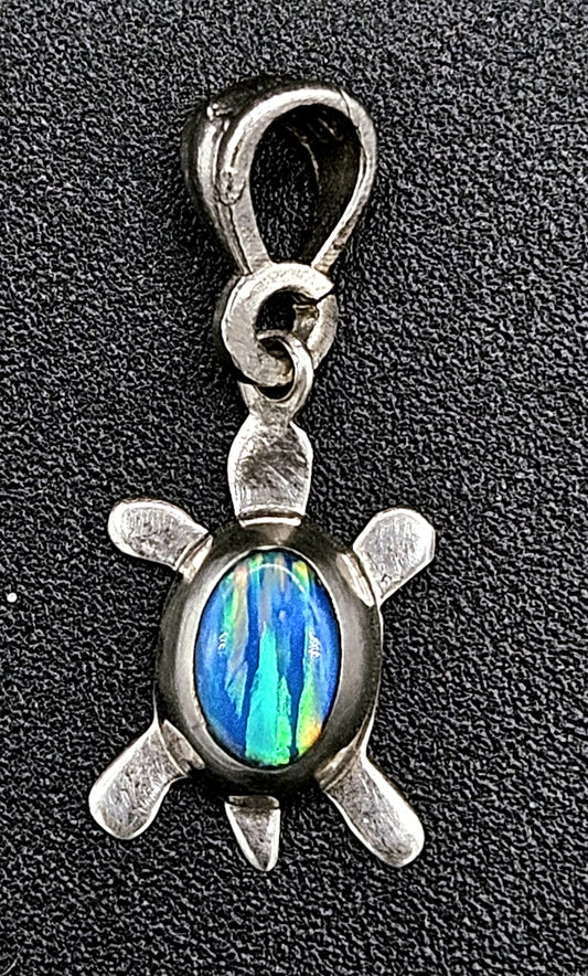 DIJE PLATA LEY 925 TORTUGA OPALO