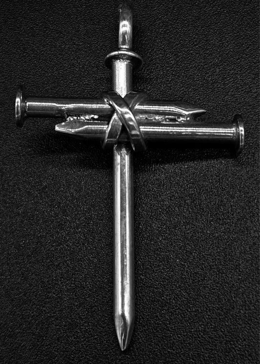 DIJE PLATA LEY 925, CRUZ DE CLAVOS
