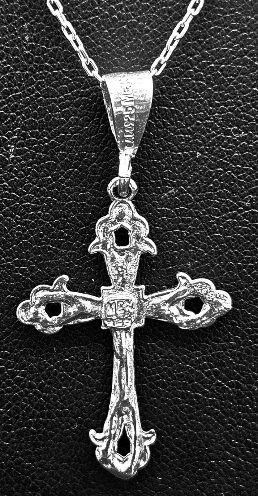 DIJE PLATA LEY 925, CRUZ DIAMANTADA