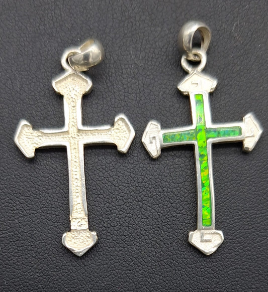 DIJE PLATA LEY 950, CON OPALO VERDE