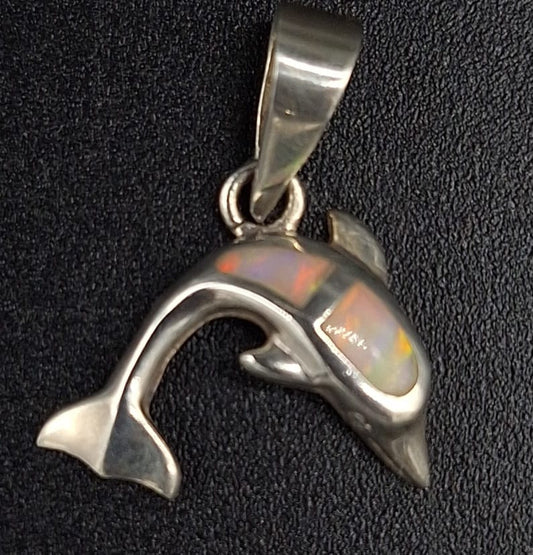 DIJE PLATA LEY 950 , CON OPALO BLANCO