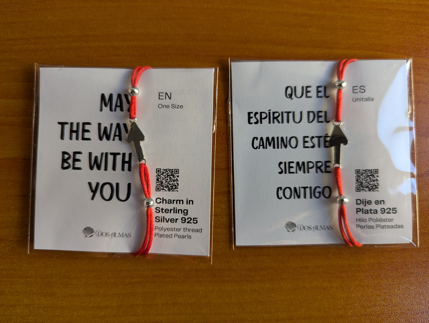 Pulsera Flechas del Camino de Santiago en Plata Ley 925 con Perlas Plateadas