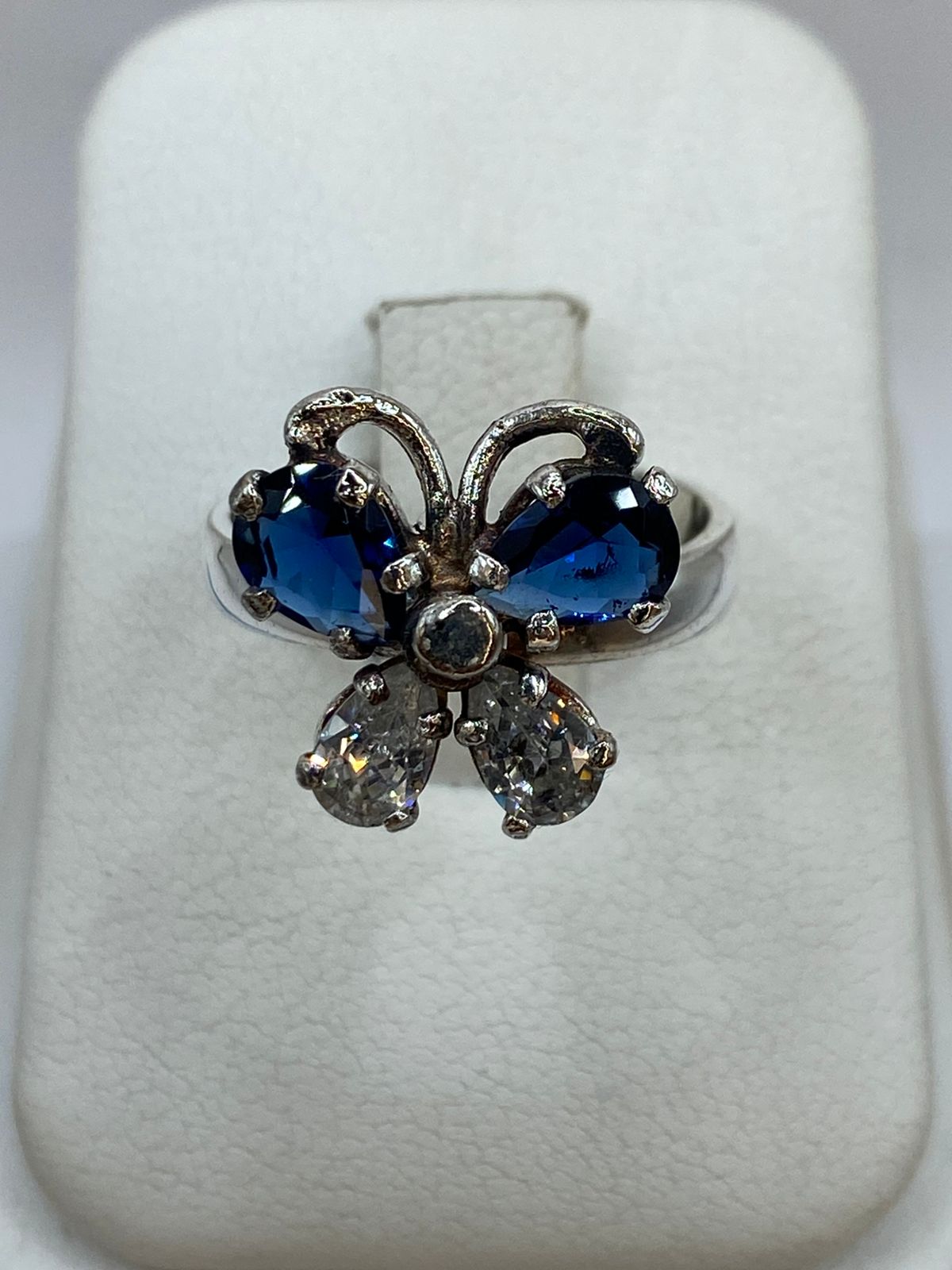 Anillo Mariposa Giratoria con Zirconia en Plata 925
