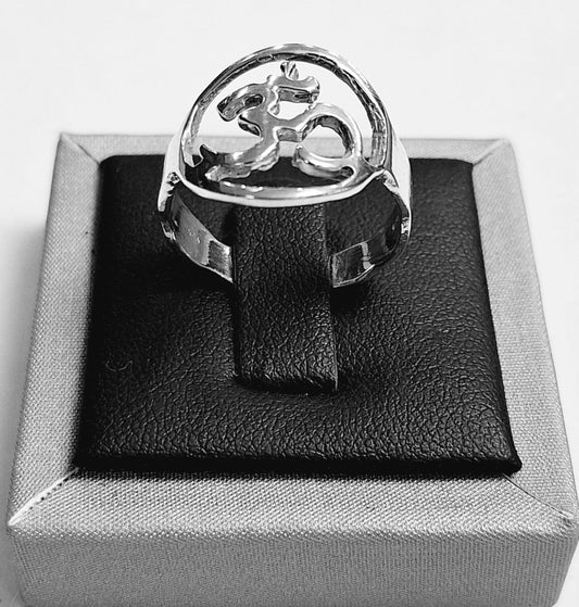 ANILLO SIMBOLO OM EN PLATA LEY 925