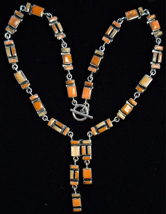 COLLAR MOSAICO CON INCRUSTACIONES DE PIEDRA  EN PLATA LEY 925