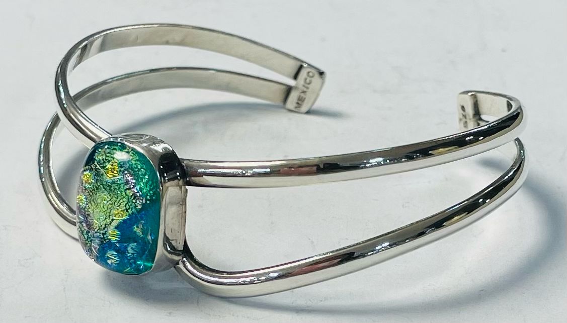 BRAZALETE CON DICROICO EN PLATA LEY 925