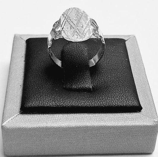 ANILLO DIAMANTADA EN PLATA LEY 925
