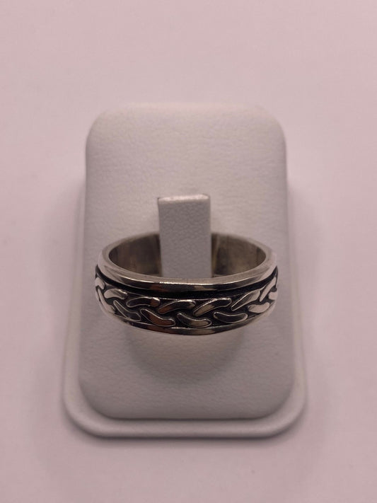 Anillo Giratorio de Plata 925  con Diseño de Cadena