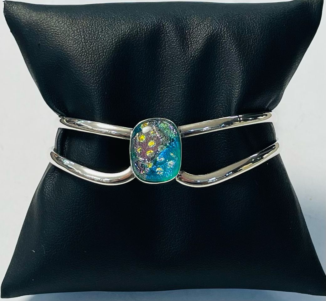 BRAZALETE CON DICROICO EN PLATA LEY 925