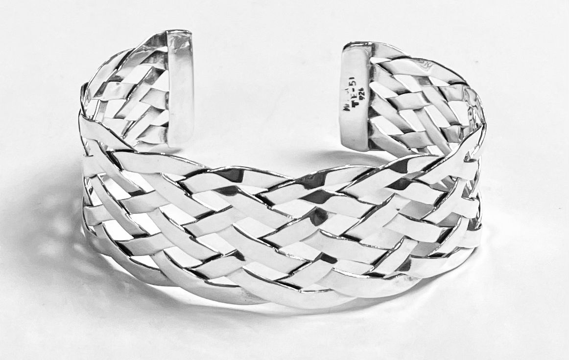 BRAZALETE TEJIDO EN PLATA LEY 925