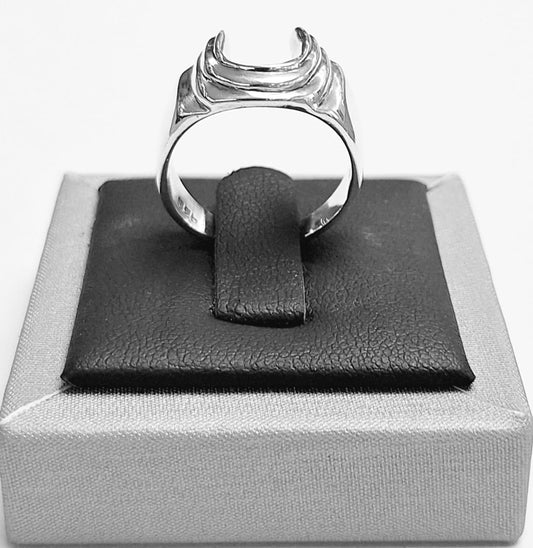 ANILLO DE HERRADURA EN PLATA LEY 925