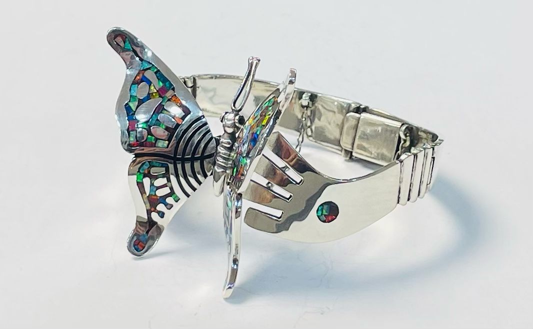 BRAZALETE CON OPALO EN PLATA LEY 925