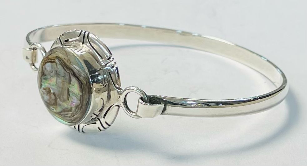 BRAZALETA CON CONCHA DE ABULON EN PLATA 925