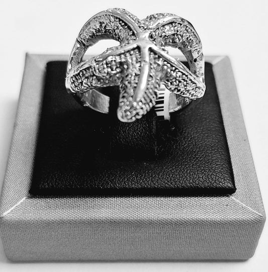 ANILLO ESTRELLA DE MAR EN PLATA LEY 925