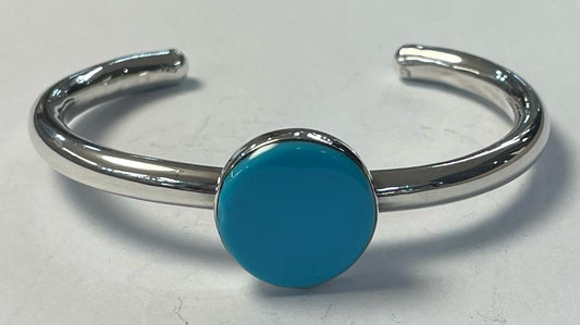 BRAZALETE CON TURQUESA EN PLATA LEY 925