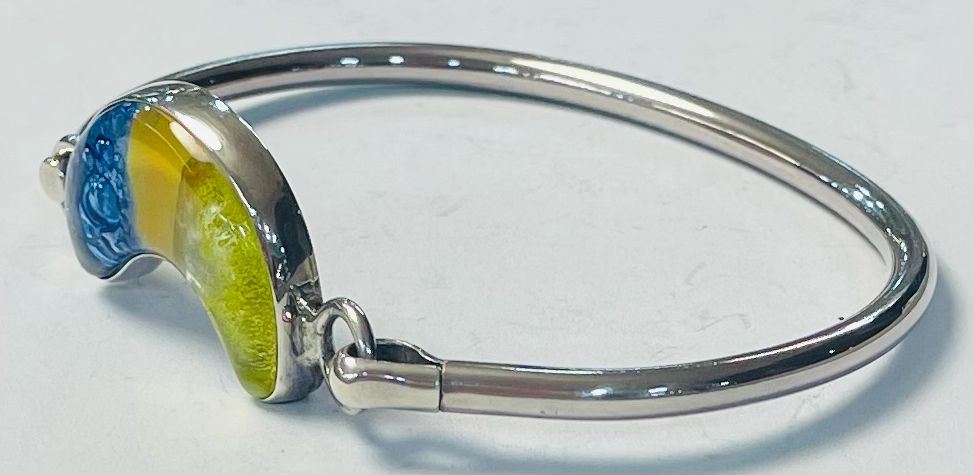 BRAZALETE CON DICROICO EN PLATA LEY 925