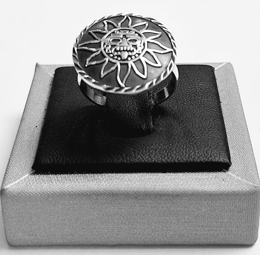 ANILLO SOL MAYA EN PLATA LEY 950