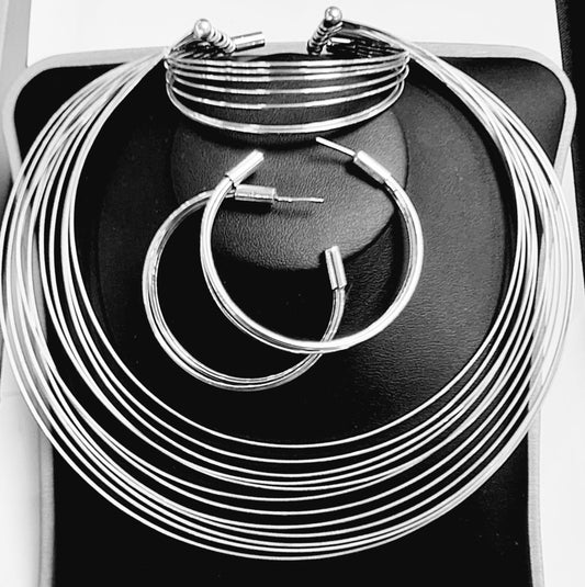 SET DE GARGANTILLA PLATA LEY 925